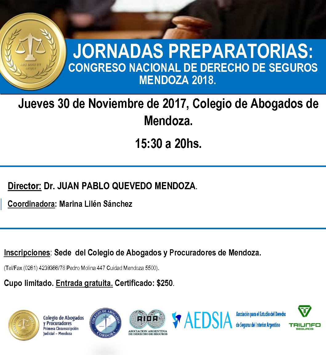Congreso Nacional de Derechos de Seguros, Mendoza 2018
